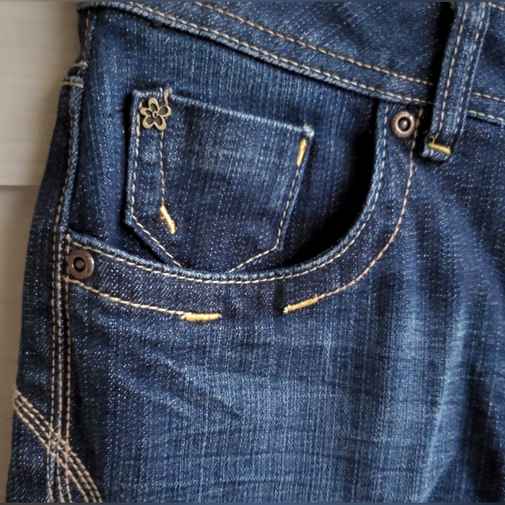 Limited Too 14 Slim Indigo Denim Dark Wash 5-pocket Fitted Bermuda Shorts - Picture 4 of 8